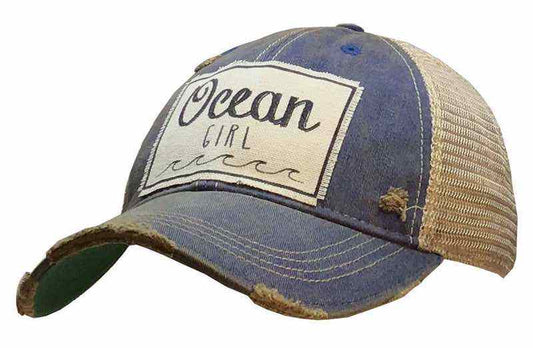 "Ocean Girl" Distressed Trucker Cap - Wander Together Outfitters