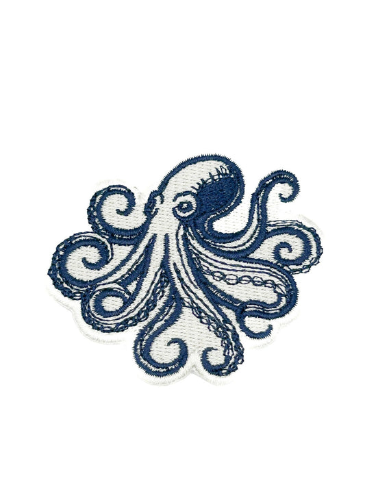 Octopus Embroidered Iron On Patch - Wander Together Outfitters