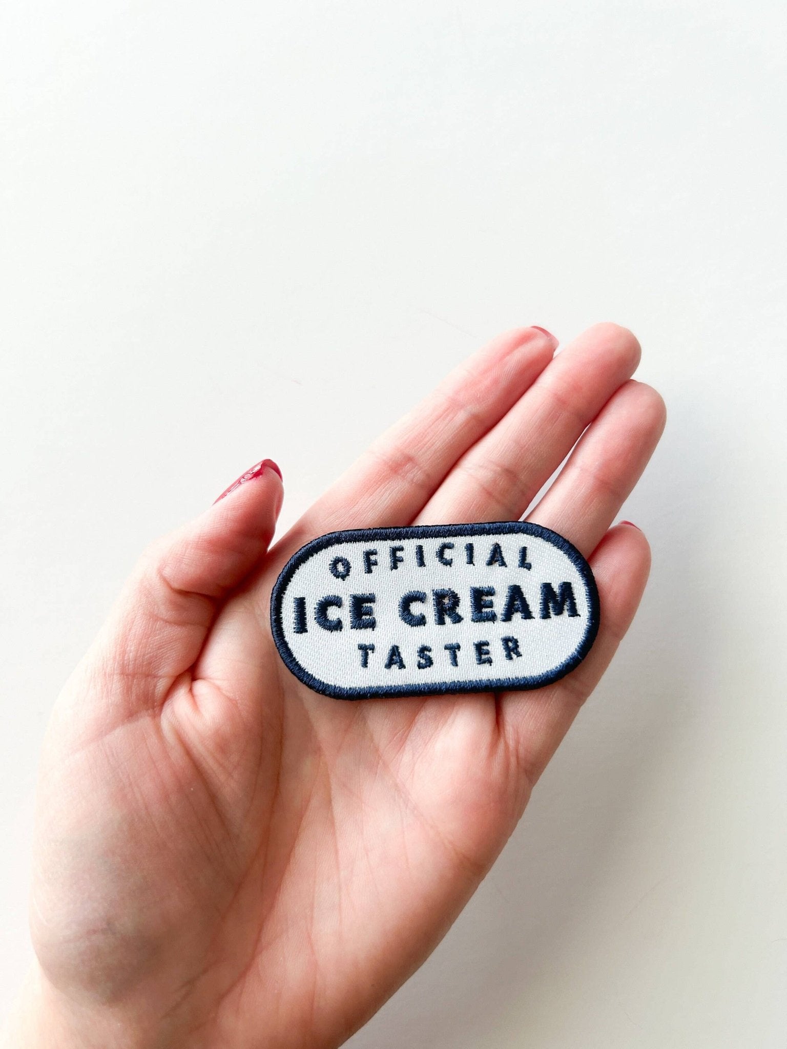 Official Ice Cream Taster Embroidered Iron On Patch - Wander Together Outfitters