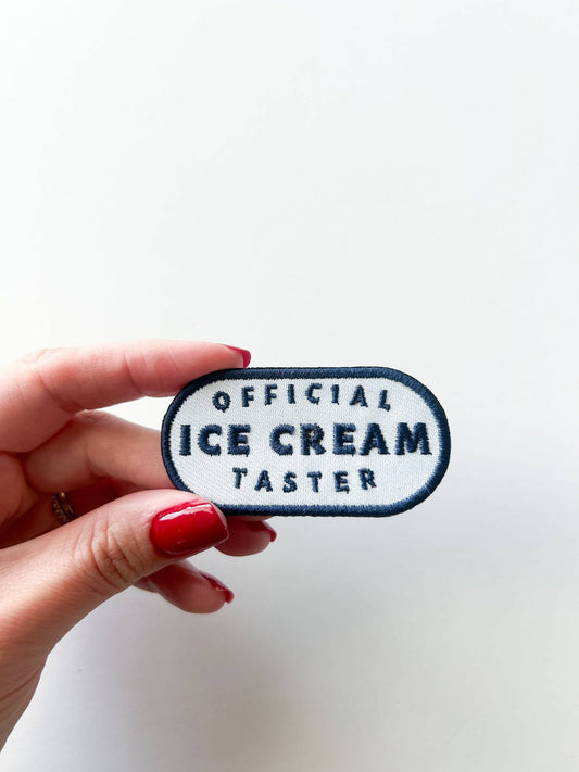 Official Ice Cream Taster Embroidered Iron On Patch - Wander Together Outfitters