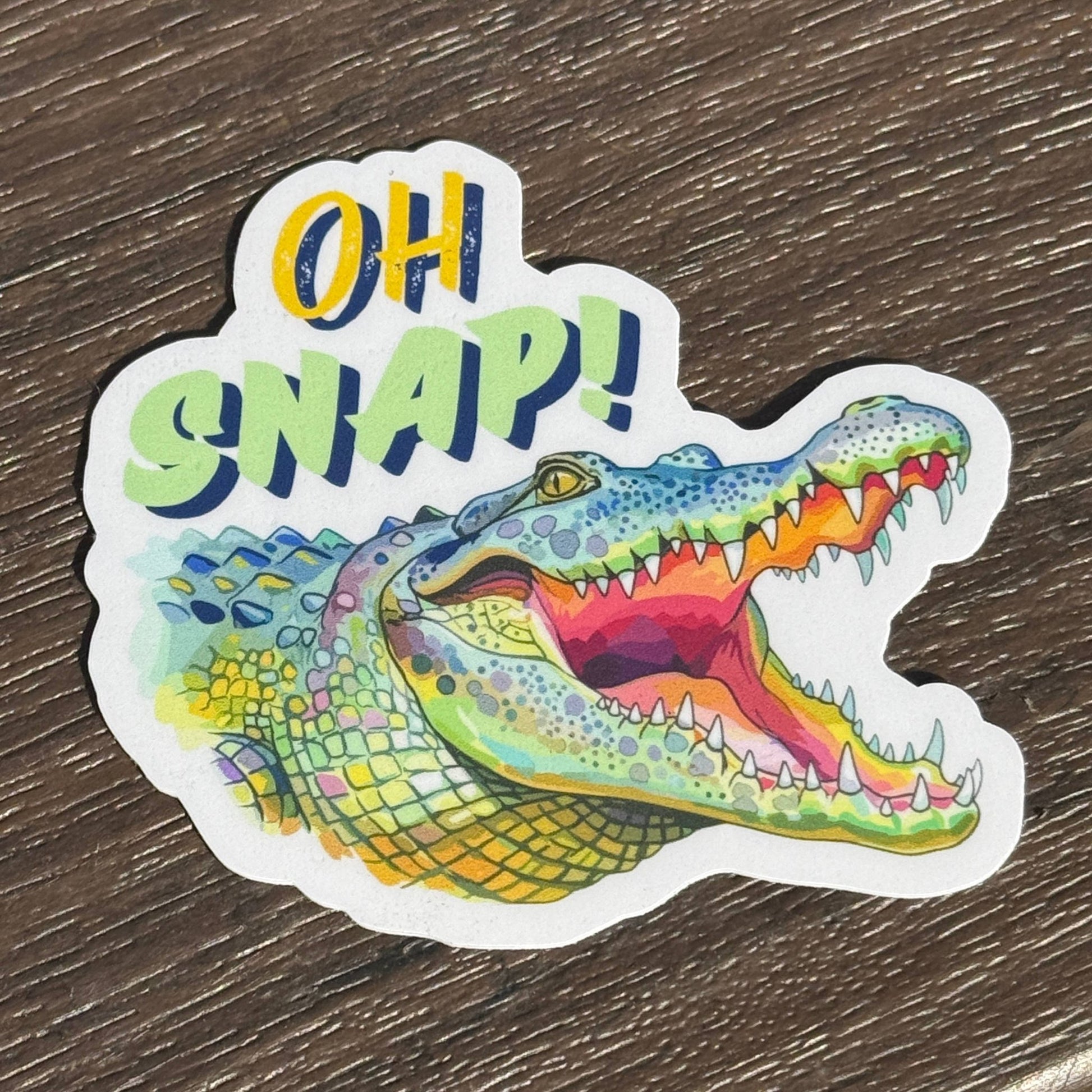 "Oh Snap" Funny Alligator Vinyl Gator Sticker - Wander Together Outfitters