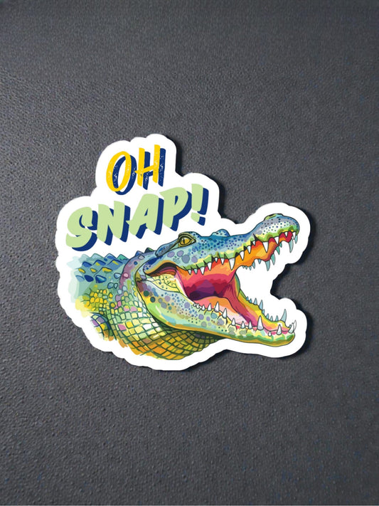 "Oh Snap" Funny Alligator Vinyl Gator Sticker - Wander Together Outfitters