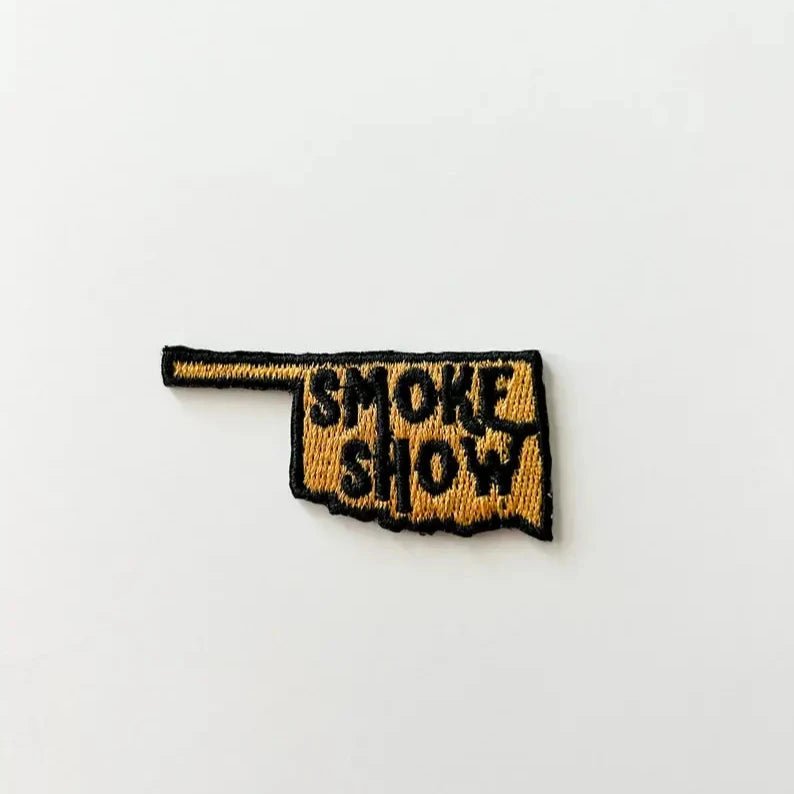 Oklahoma "Smoke Show" Embroidered Iron - On Patches - Wander Together Outfitters