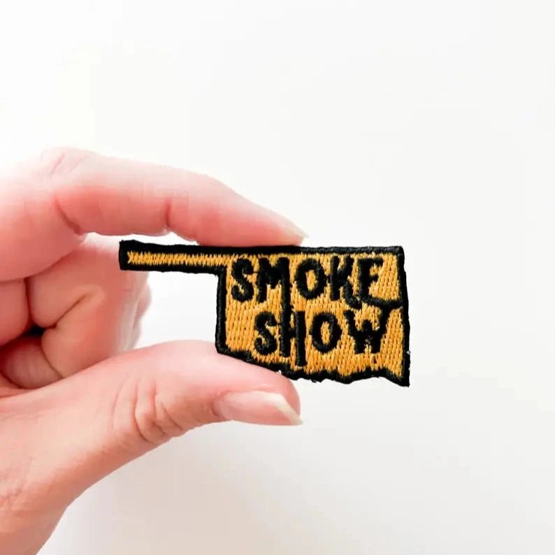 Oklahoma "Smoke Show" Embroidered Iron - On Patches - Wander Together Outfitters