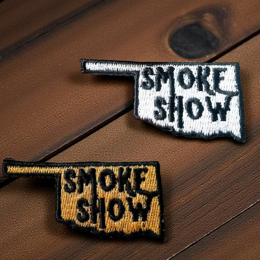 Oklahoma "Smoke Show" Embroidered Iron - On Patches - Wander Together Outfitters