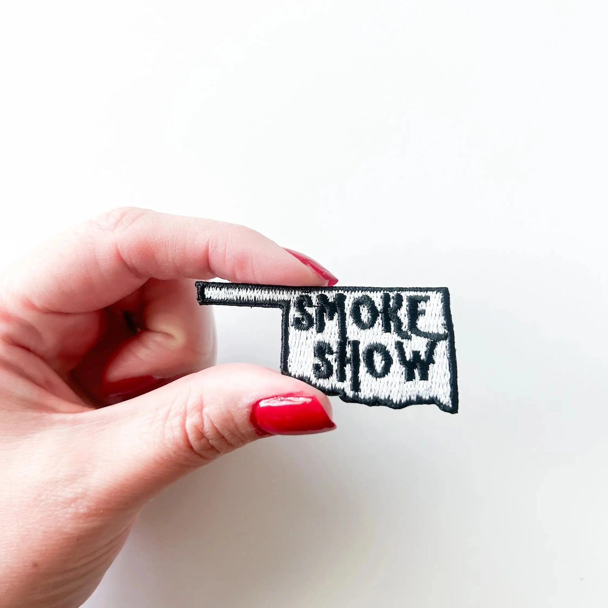 Oklahoma "Smoke Show" Embroidered Iron - On Patches - Wander Together Outfitters