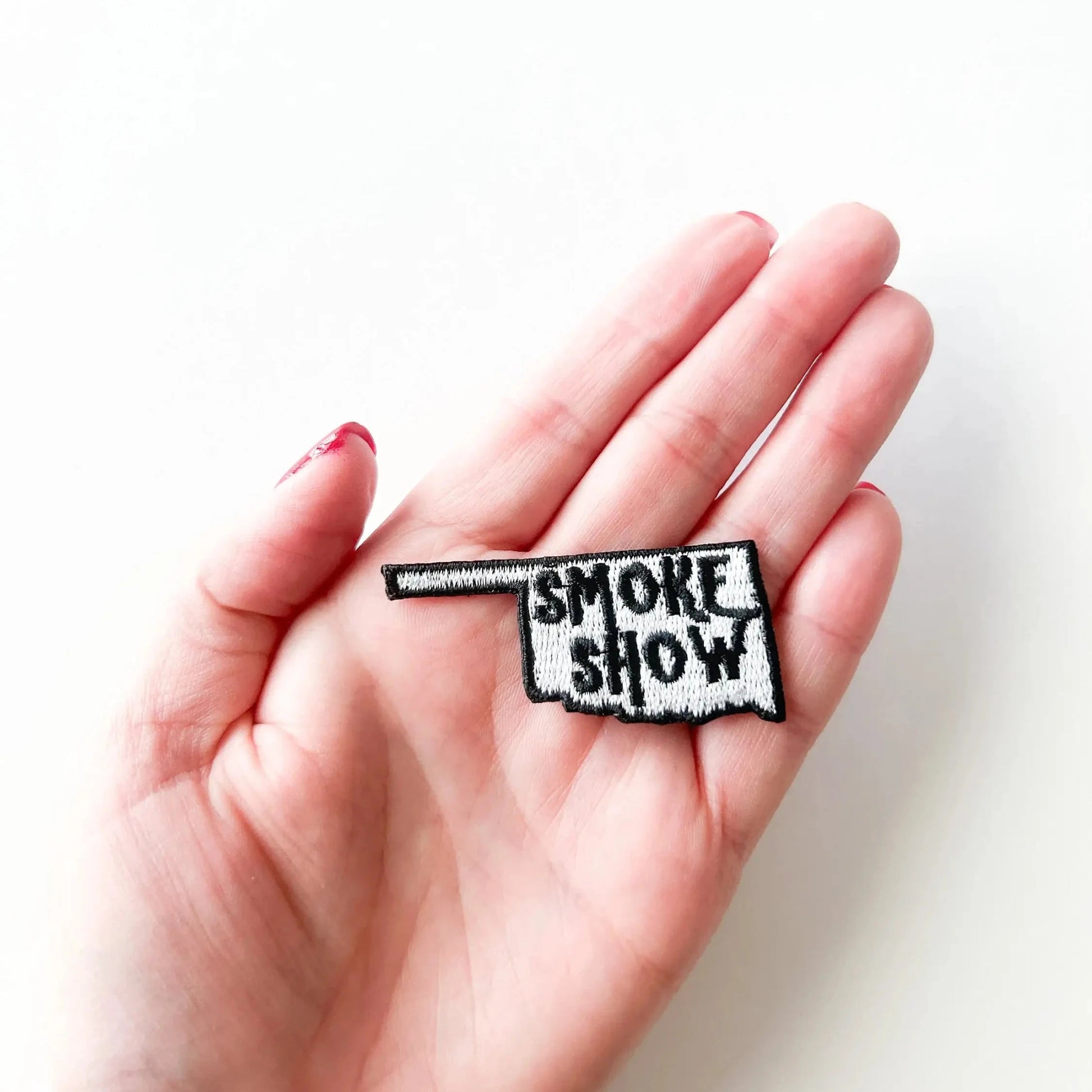 Oklahoma "Smoke Show" Embroidered Iron - On Patches - Wander Together Outfitters