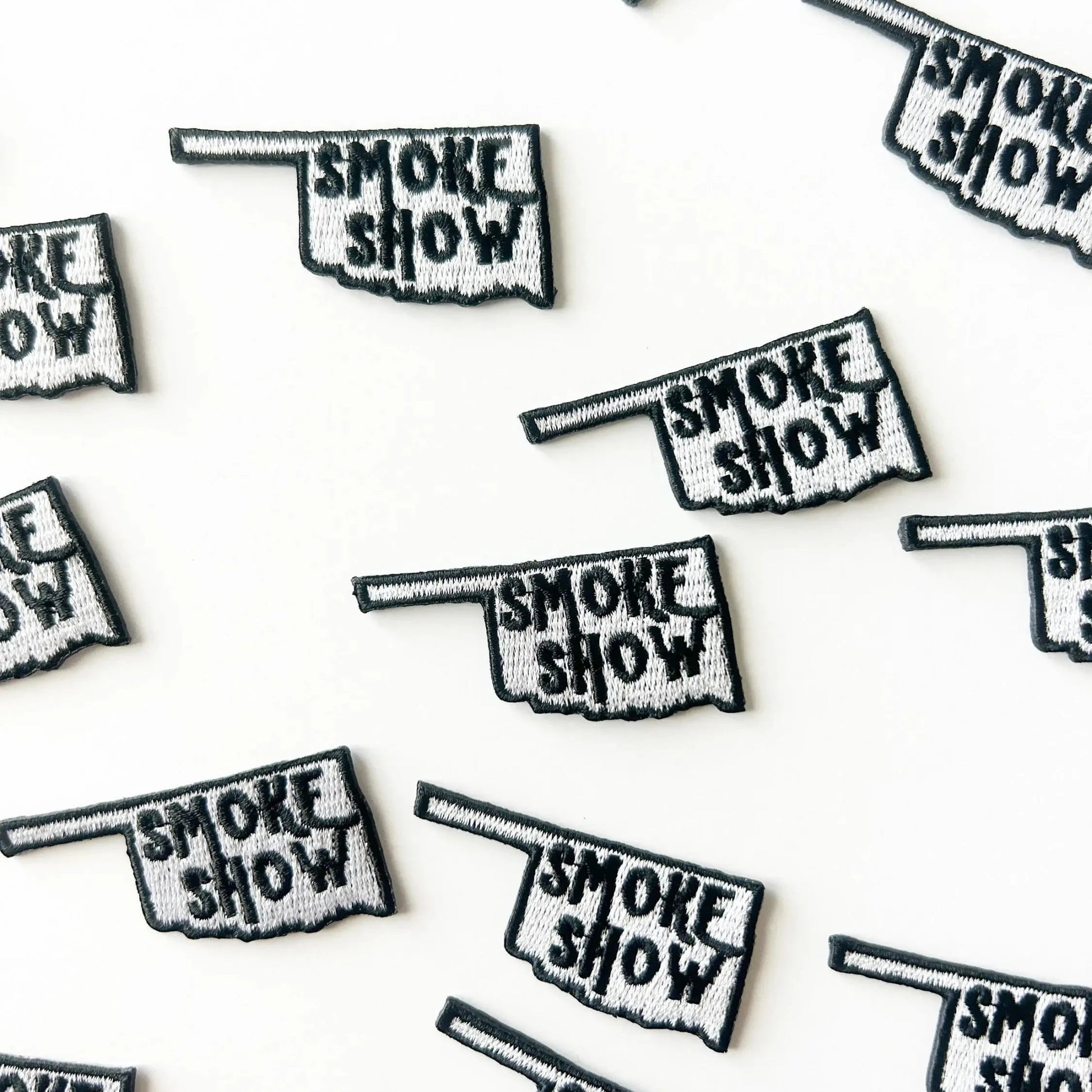 Oklahoma "Smoke Show" Embroidered Iron - On Patches - Wander Together Outfitters