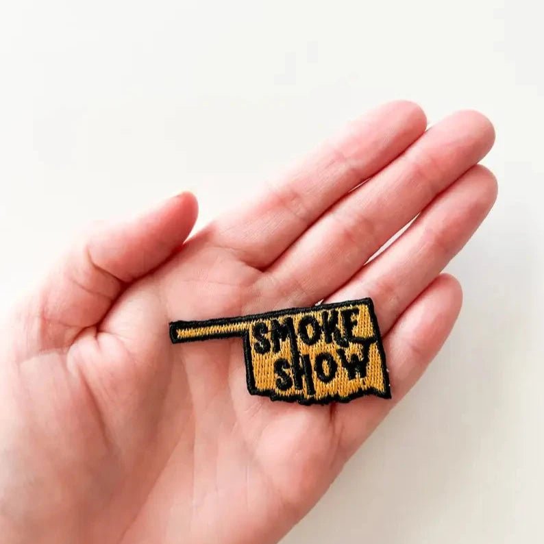 Oklahoma "Smoke Show" Embroidered Iron - On Patches - Wander Together Outfitters