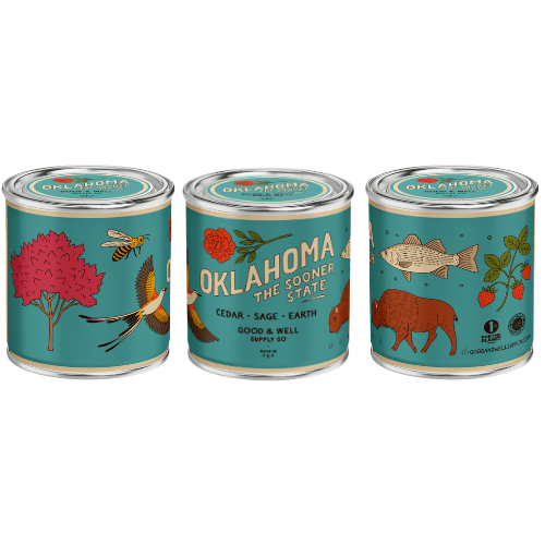 Oklahoma State Candle (Cedar, Sage, Earth) - Wander Together Outfitters