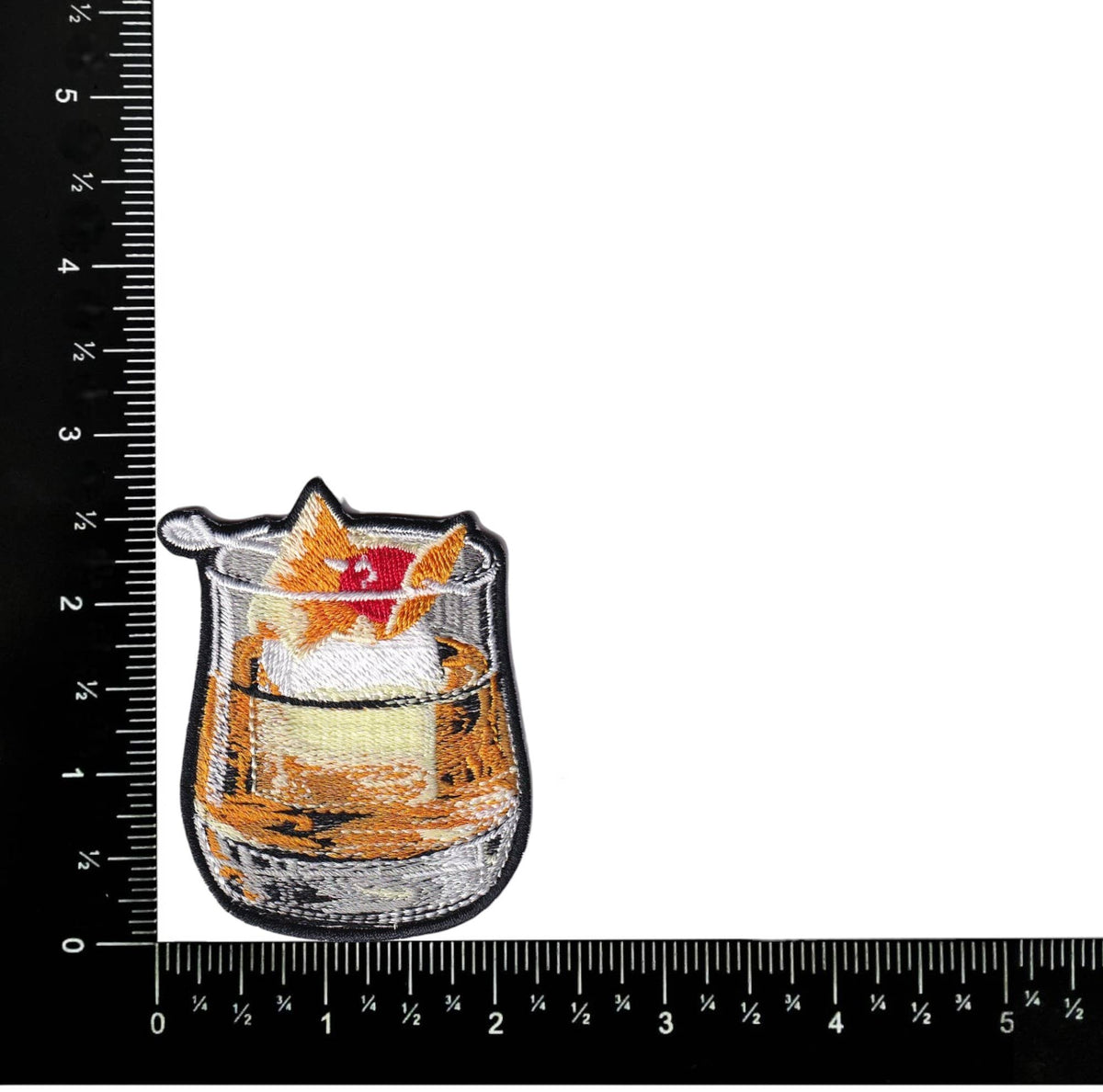 Old Fashioned Whiskey Drinks Embroidered Iron On Patch - Wander Together Outfitters
