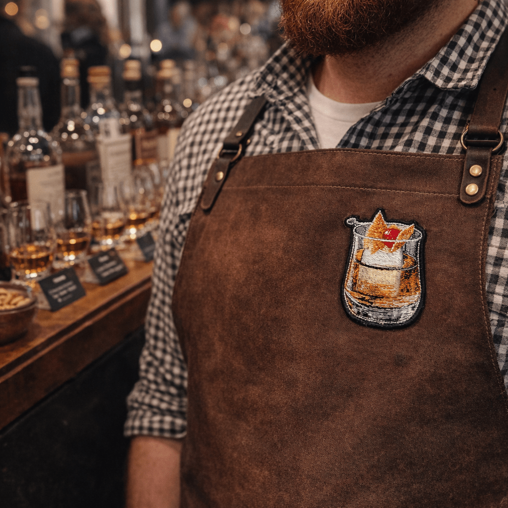Old Fashioned Whiskey Drinks Embroidered Iron On Patch - Wander Together Outfitters