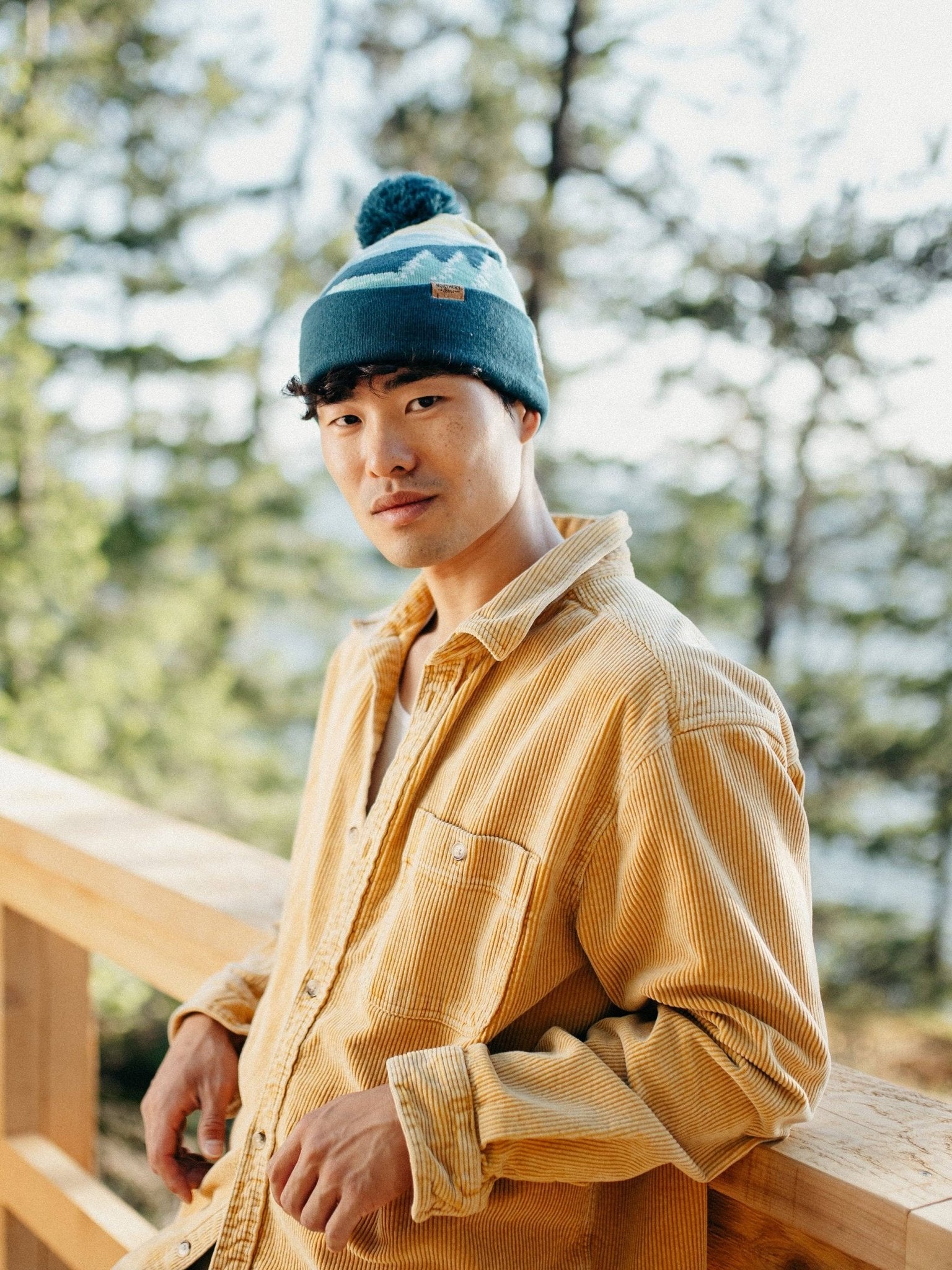 Olympic National Park Beanie Outdoor Hiking Knit Cap, Mountain Sunrise Pom Pom - Wander Together Outfitters