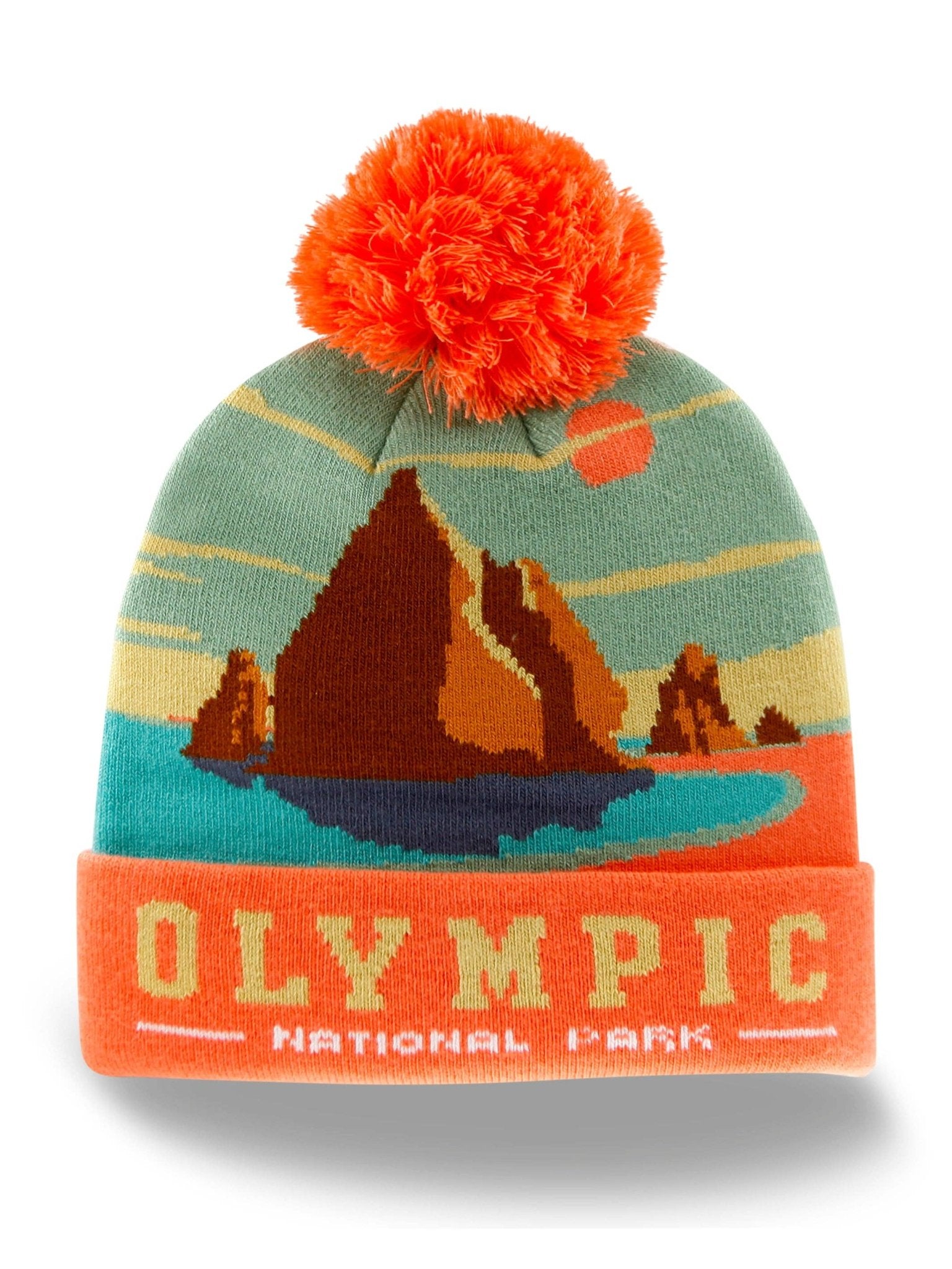Olympic National Park Knit Beanie Hat with Pom Pom Winter Outdoor Adventure Cap - Wander Together Outfitters