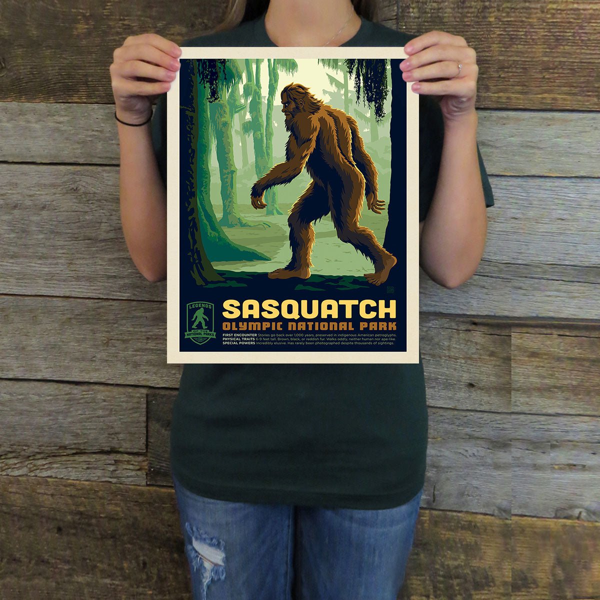 Olympic National Park: Sasquatch (Legends & Monsters) Art Print - Wander Together Outfitters