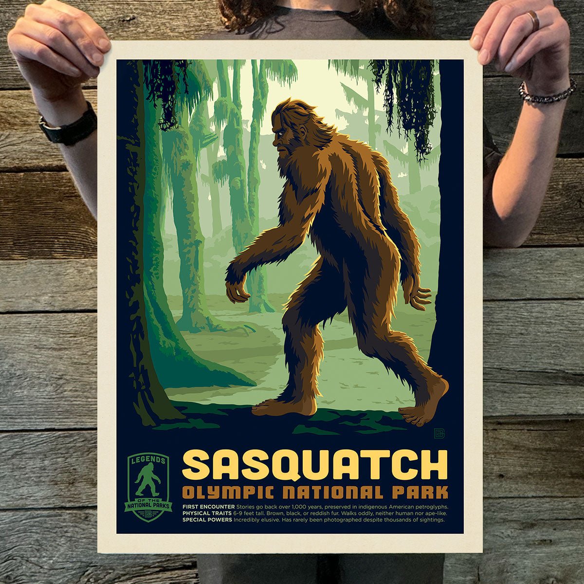 Olympic National Park: Sasquatch (Legends & Monsters) Art Print - Wander Together Outfitters