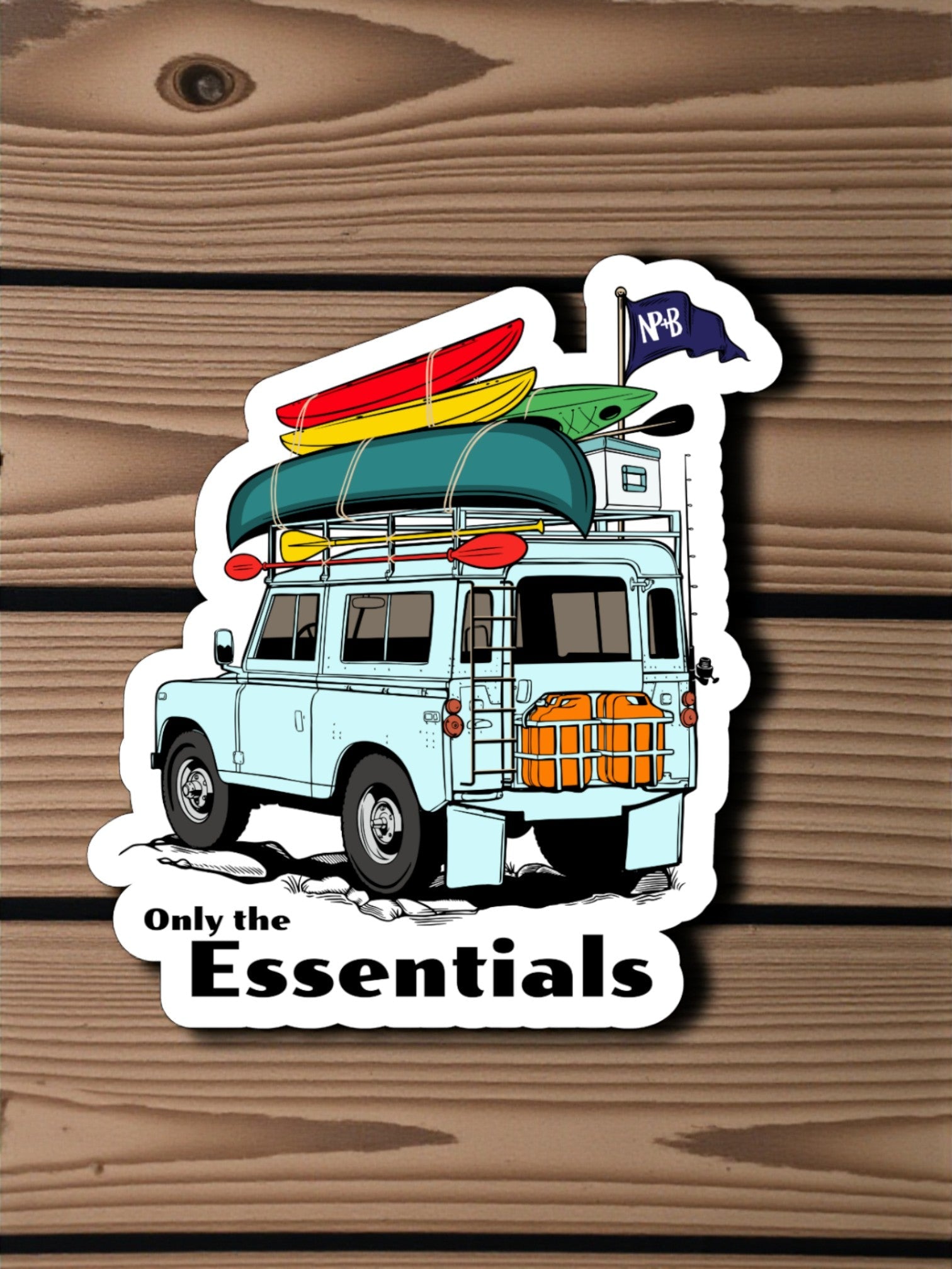 "Only The Essentials" Blue Vehicle 3" Vinyl Sticker - Wander Together Outfitters