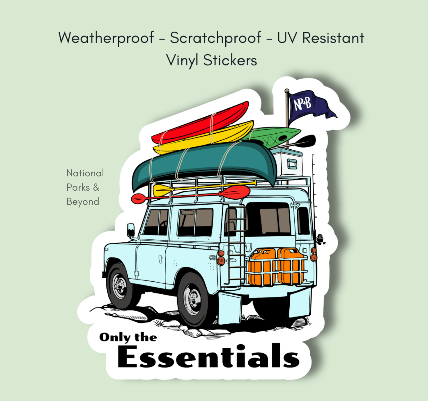 "Only The Essentials" Blue Vehicle 3" Vinyl Sticker - Wander Together Outfitters
