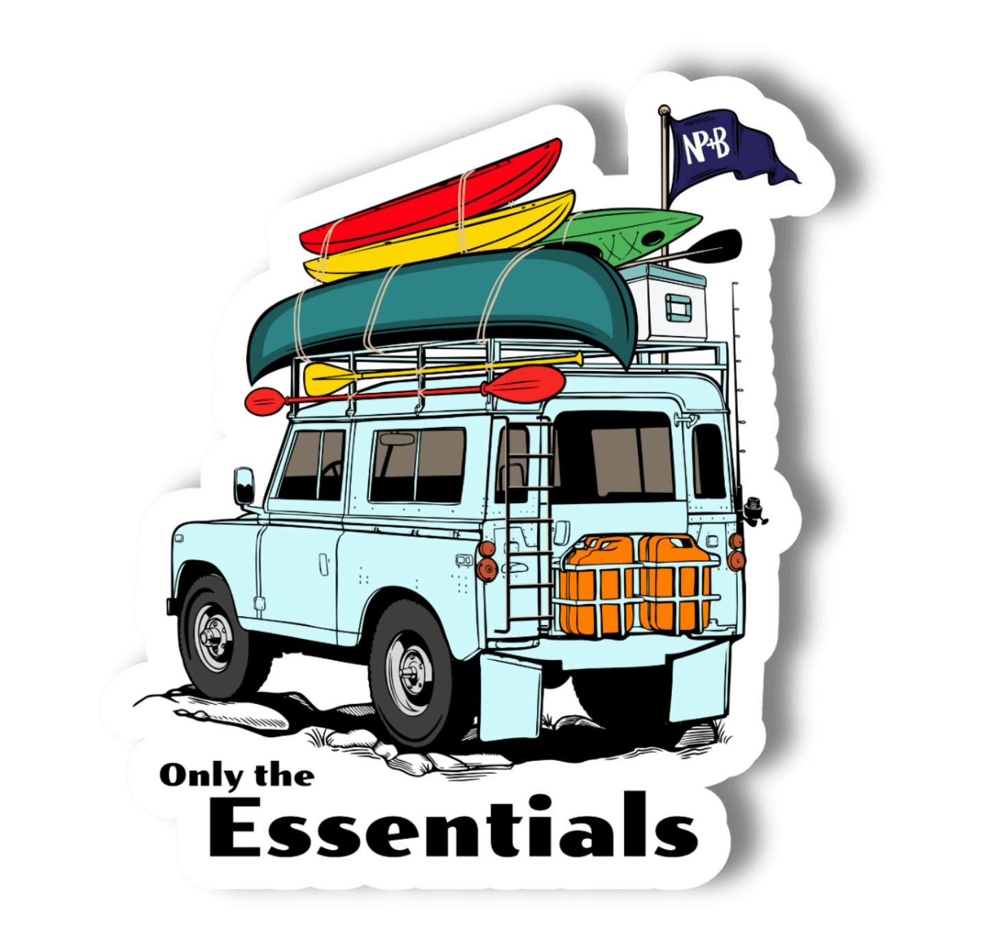"Only The Essentials" Blue Vehicle 3" Vinyl Sticker - Wander Together Outfitters