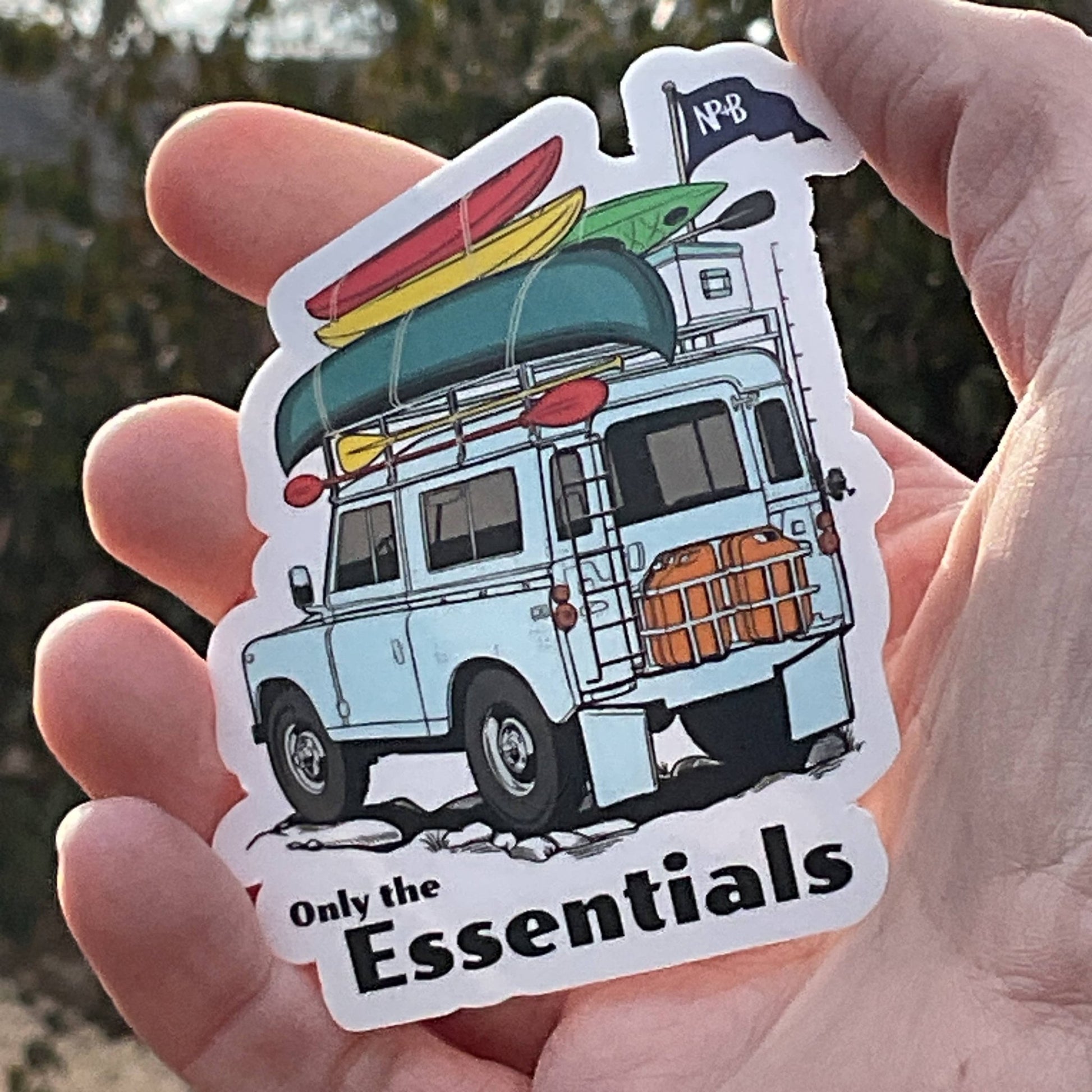 "Only The Essentials" Blue Vehicle 3" Vinyl Sticker - Wander Together Outfitters
