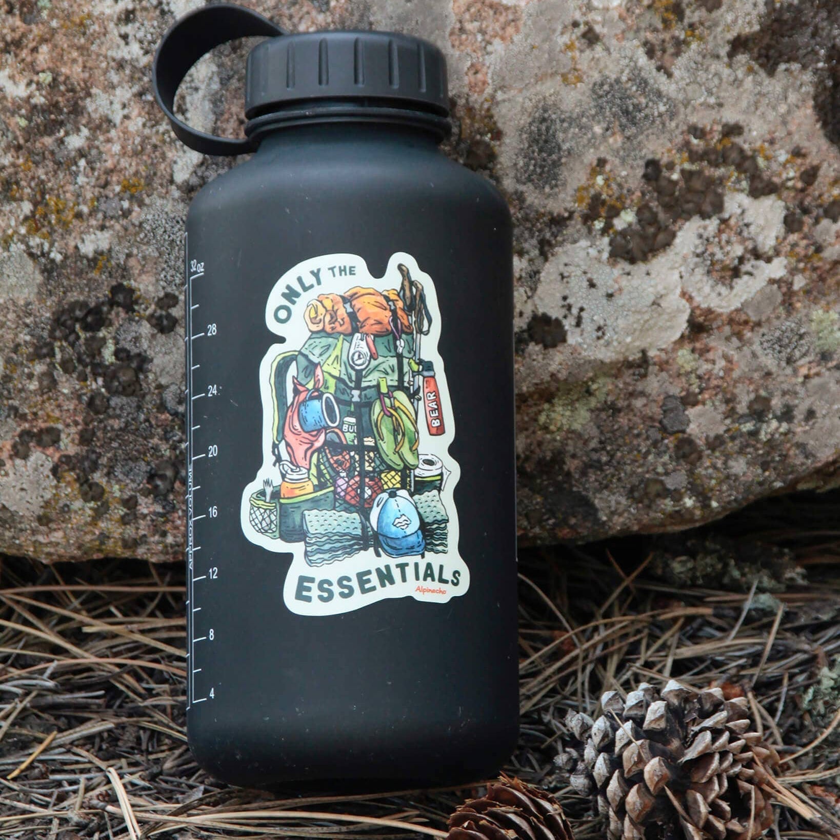 "Only the Essentials" Funny Hiking and Camping Vinyl Sticker - Wander Together Outfitters