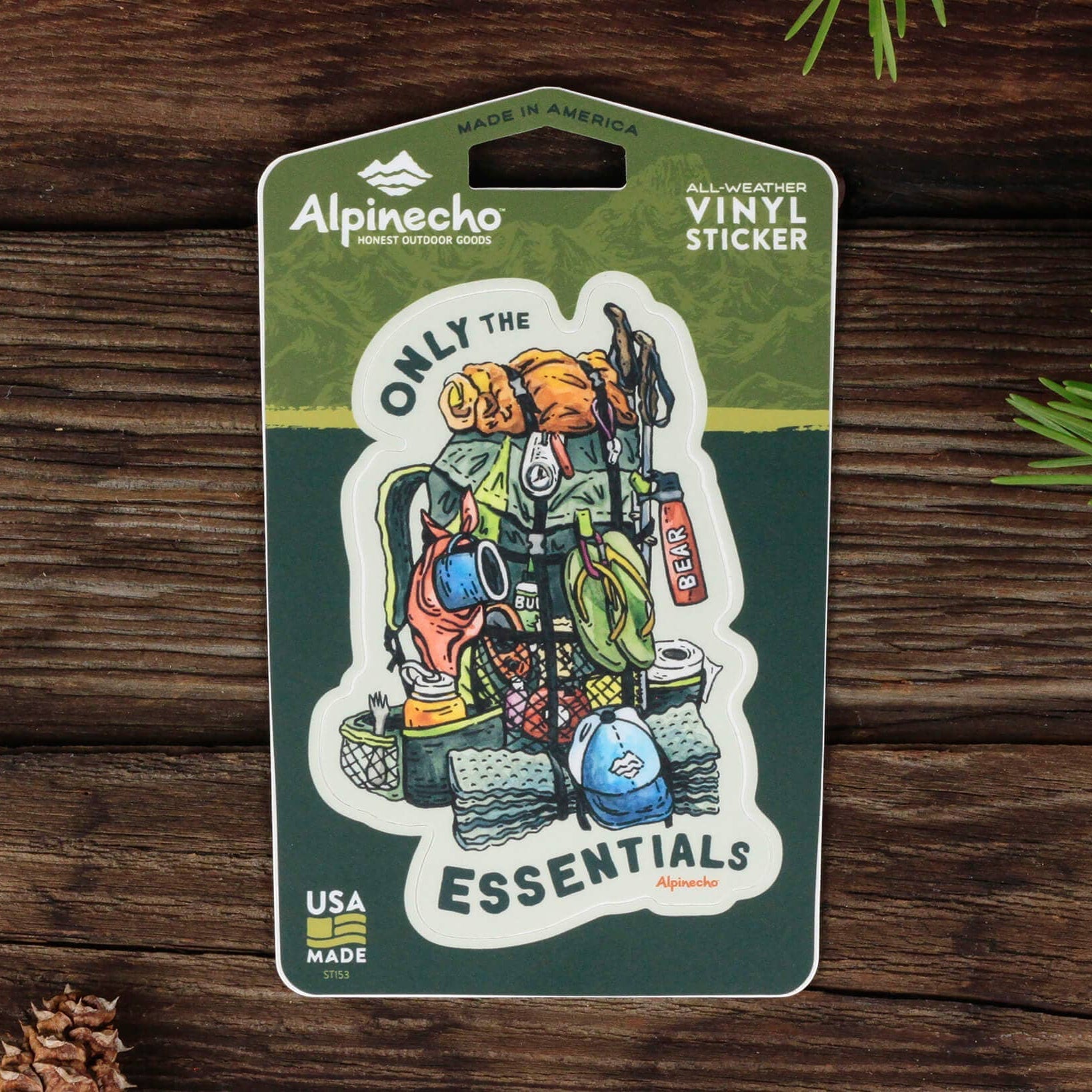 "Only the Essentials" Funny Hiking and Camping Vinyl Sticker - Wander Together Outfitters