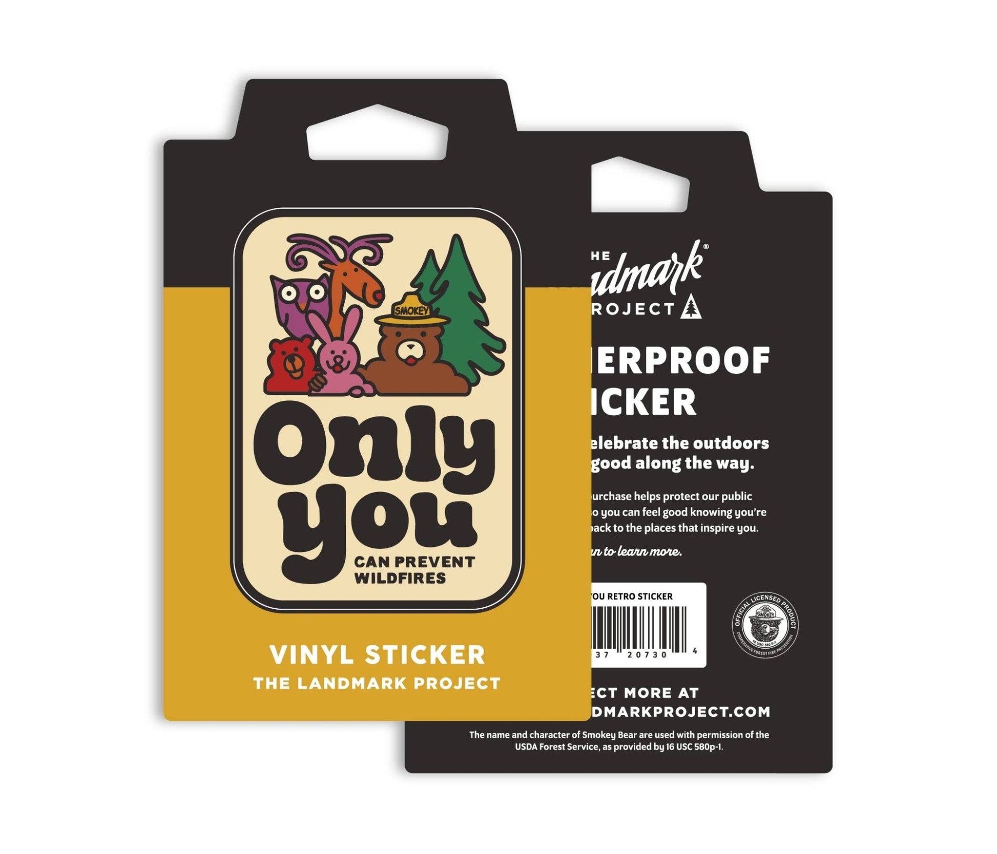 "Only You" Smokey Bear Retro Sticker - Wander Together Outfitters