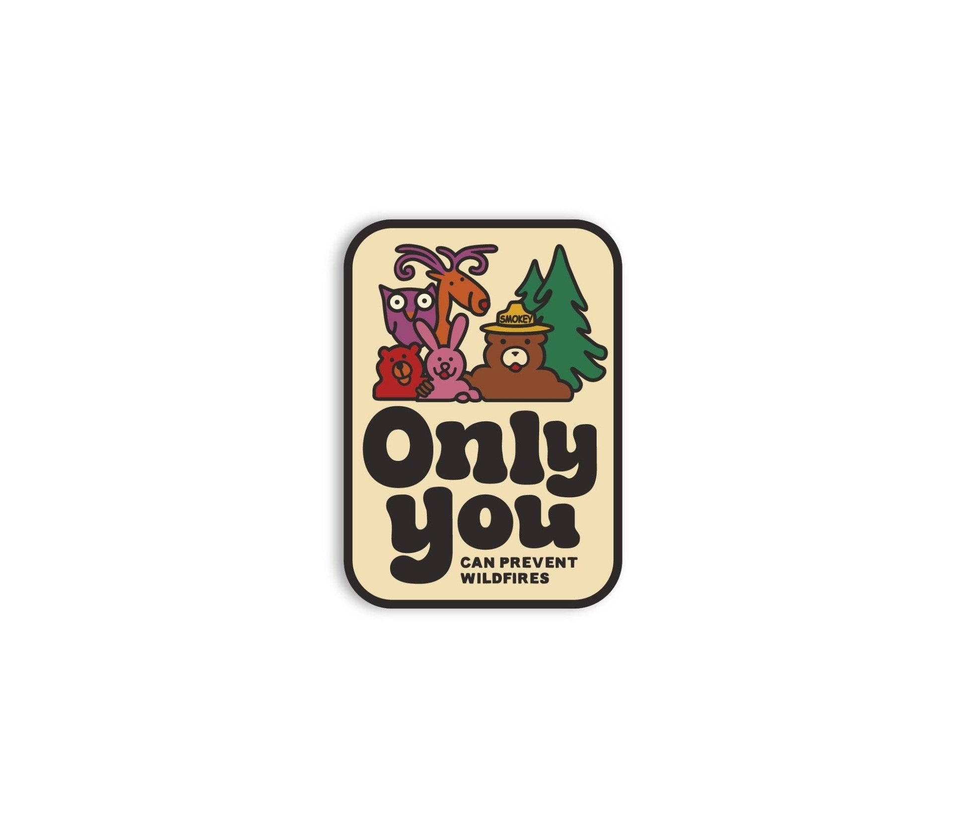 "Only You" Smokey Bear Retro Sticker - Wander Together Outfitters