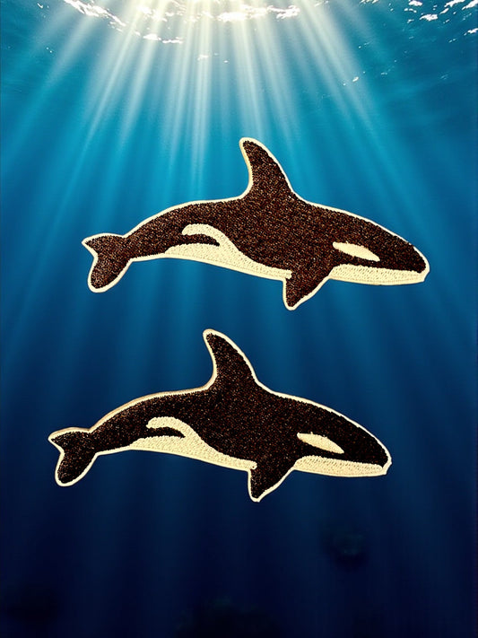 Orca Killer Whale Iron On Patches - Wander Together Outfitters