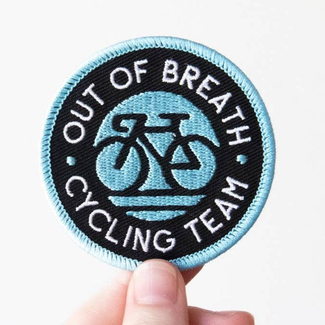 "Out of Breath Cycling Team" Iron On Embroidered Patch - Wander Together Outfitters
