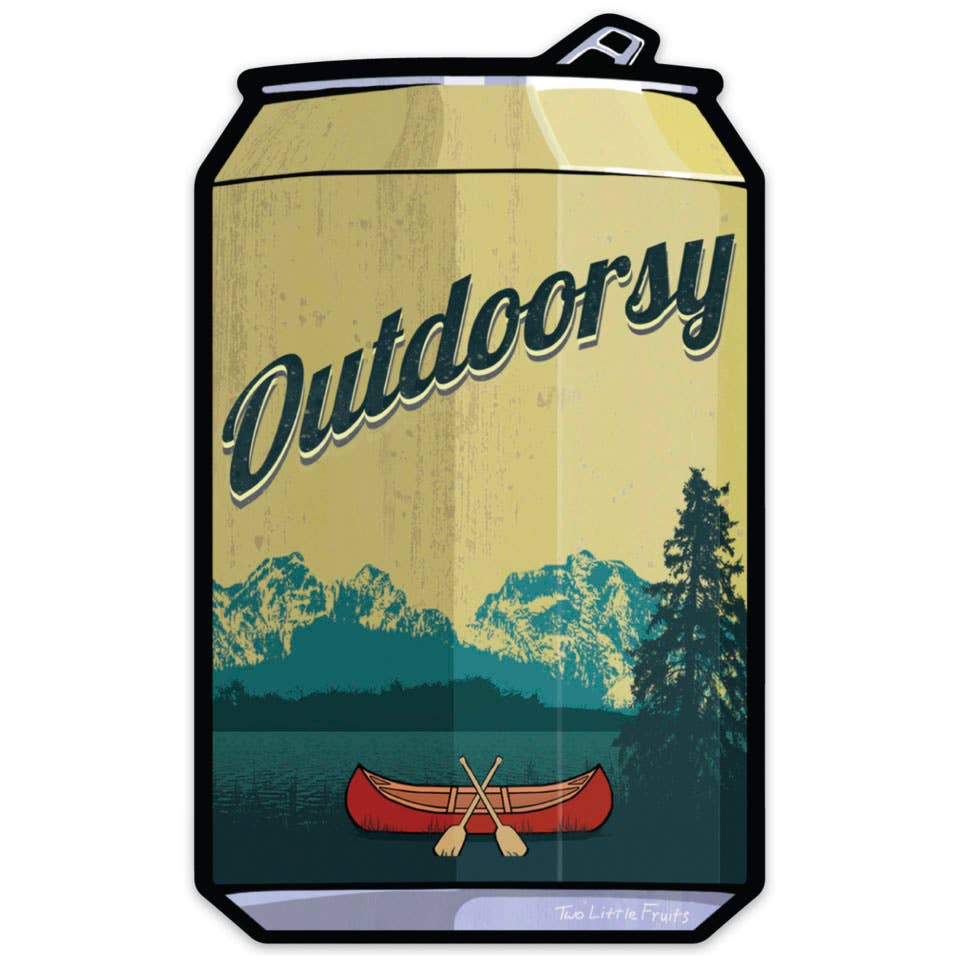 "Outdoorsy" Canoe Funny Beer Can Stickers - Wander Together Outfitters