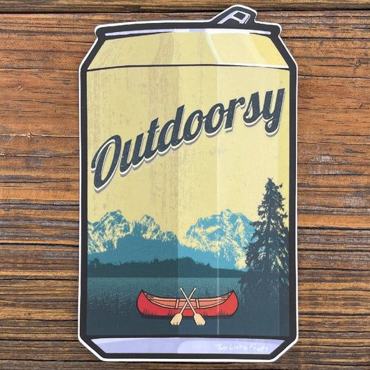 "Outdoorsy" Canoe Funny Beer Can Stickers - Wander Together Outfitters