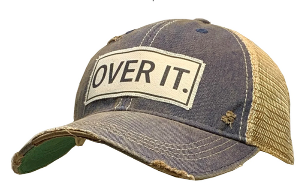 "Over it" Distressed Vintage Trucker Cap