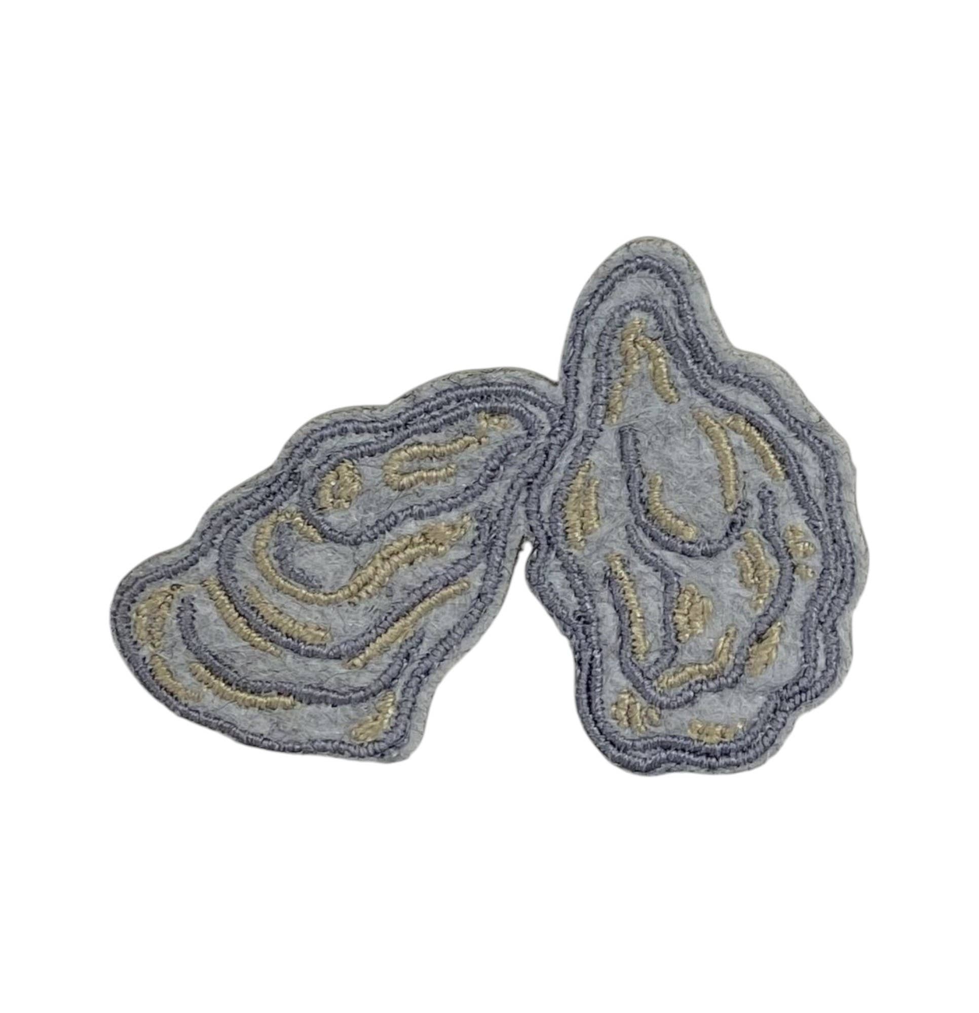 Oyster or Clam Shell, Embroidered Iron On Patches (Various) - Wander Together Outfitters