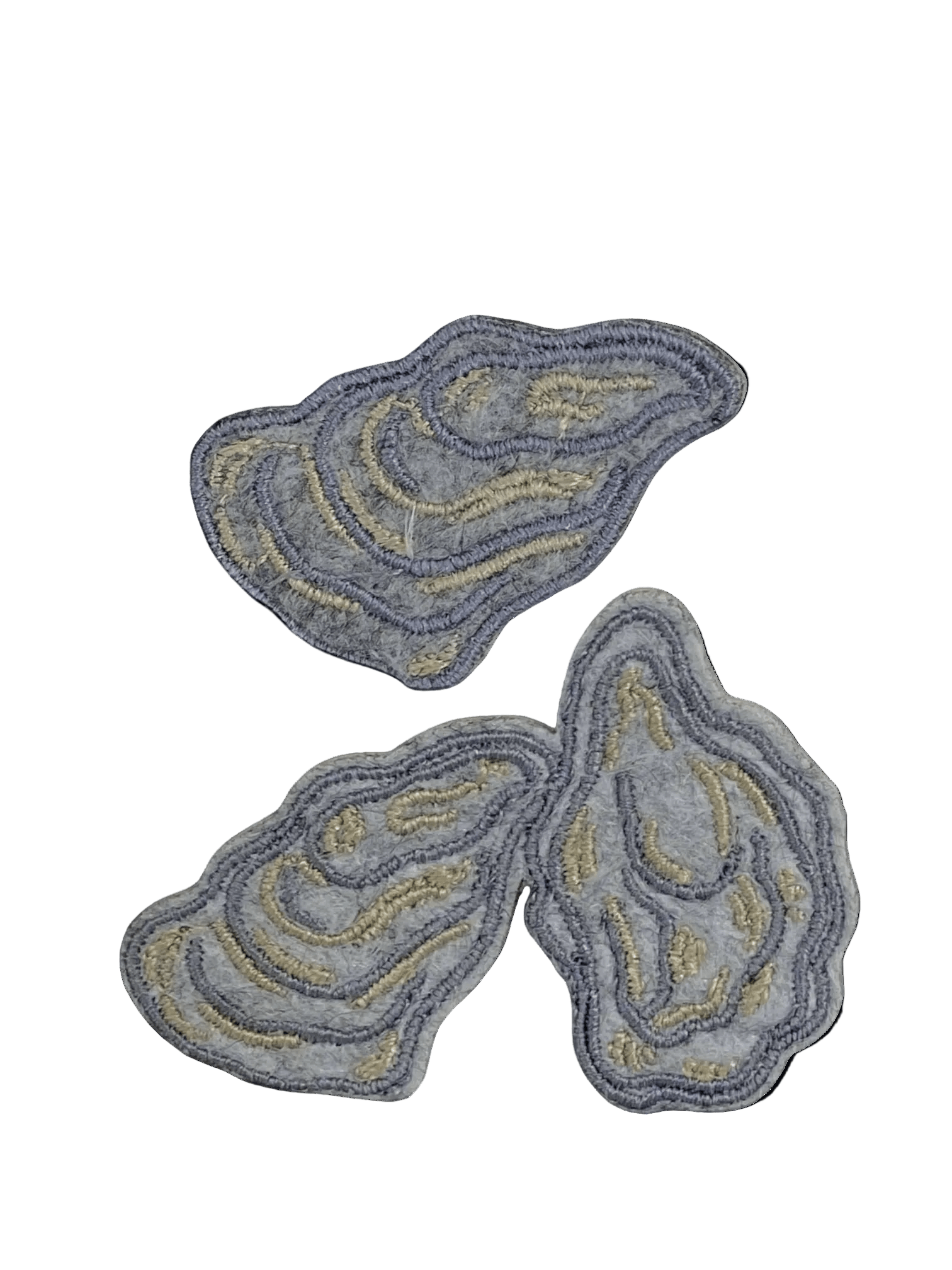 Oyster or Clam Shell, Embroidered Iron On Patches (Various) - Wander Together Outfitters