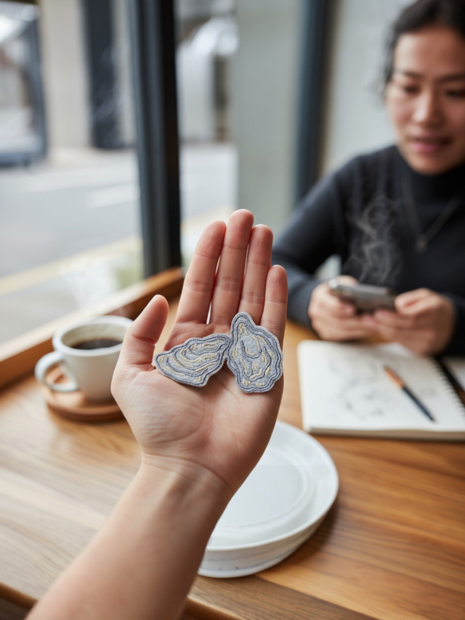 Oyster or Clam Shell, Embroidered Iron On Patches (Various) - Wander Together Outfitters