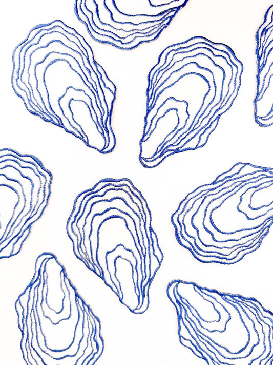 Oyster Patch Coastal Embroidered Iron On Patch - Wander Together Outfitters