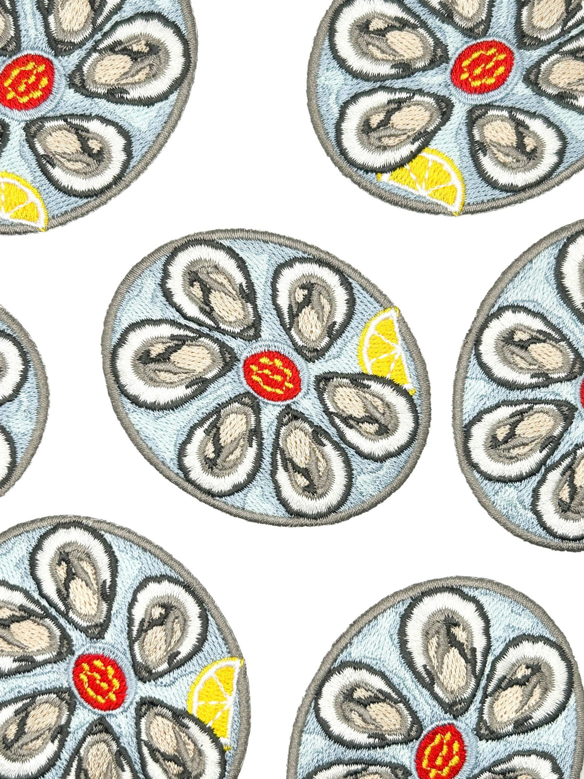 Oyster Platter Embroidered Iron On Patch - Wander Together Outfitters