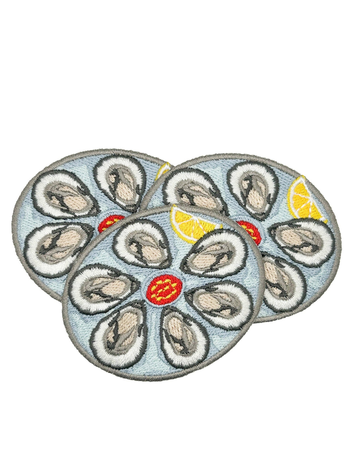 Oyster Platter Embroidered Iron On Patch - Wander Together Outfitters