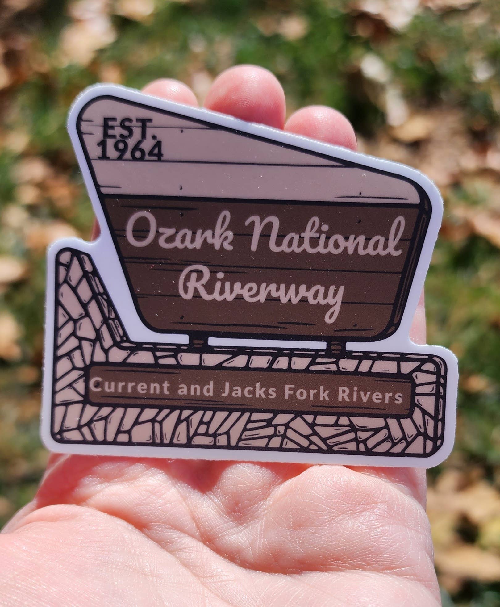“Ozark National Riverway” Sign Waterproof Vinyl Sticker - Wander Together Outfitters