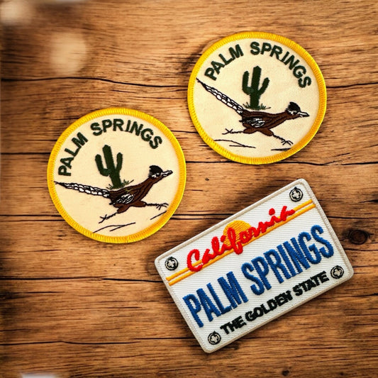 Palm Springs License Plate Embroidered Iron On Patch - Wander Together Outfitters