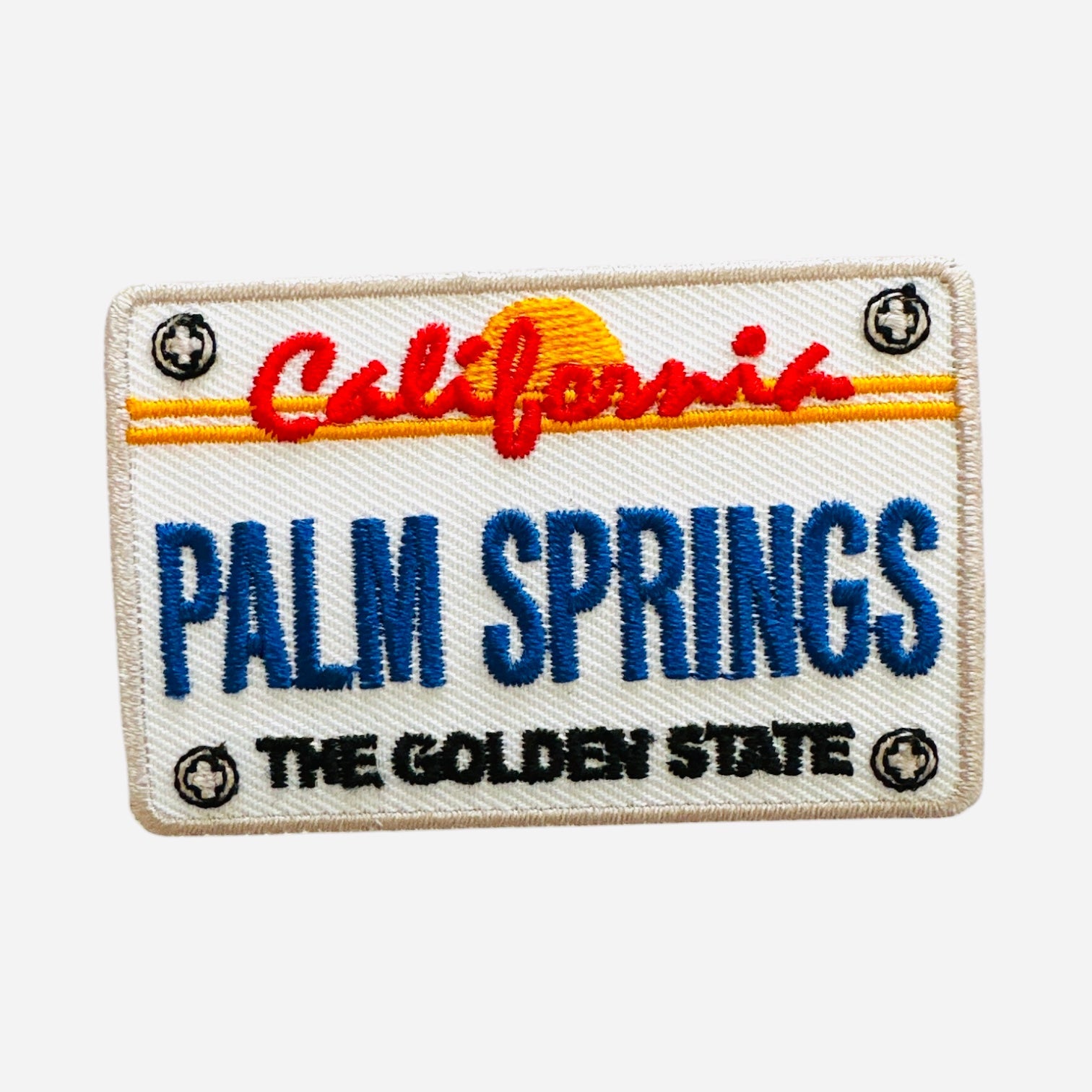 Palm Springs License Plate Embroidered Iron On Patch - Wander Together Outfitters