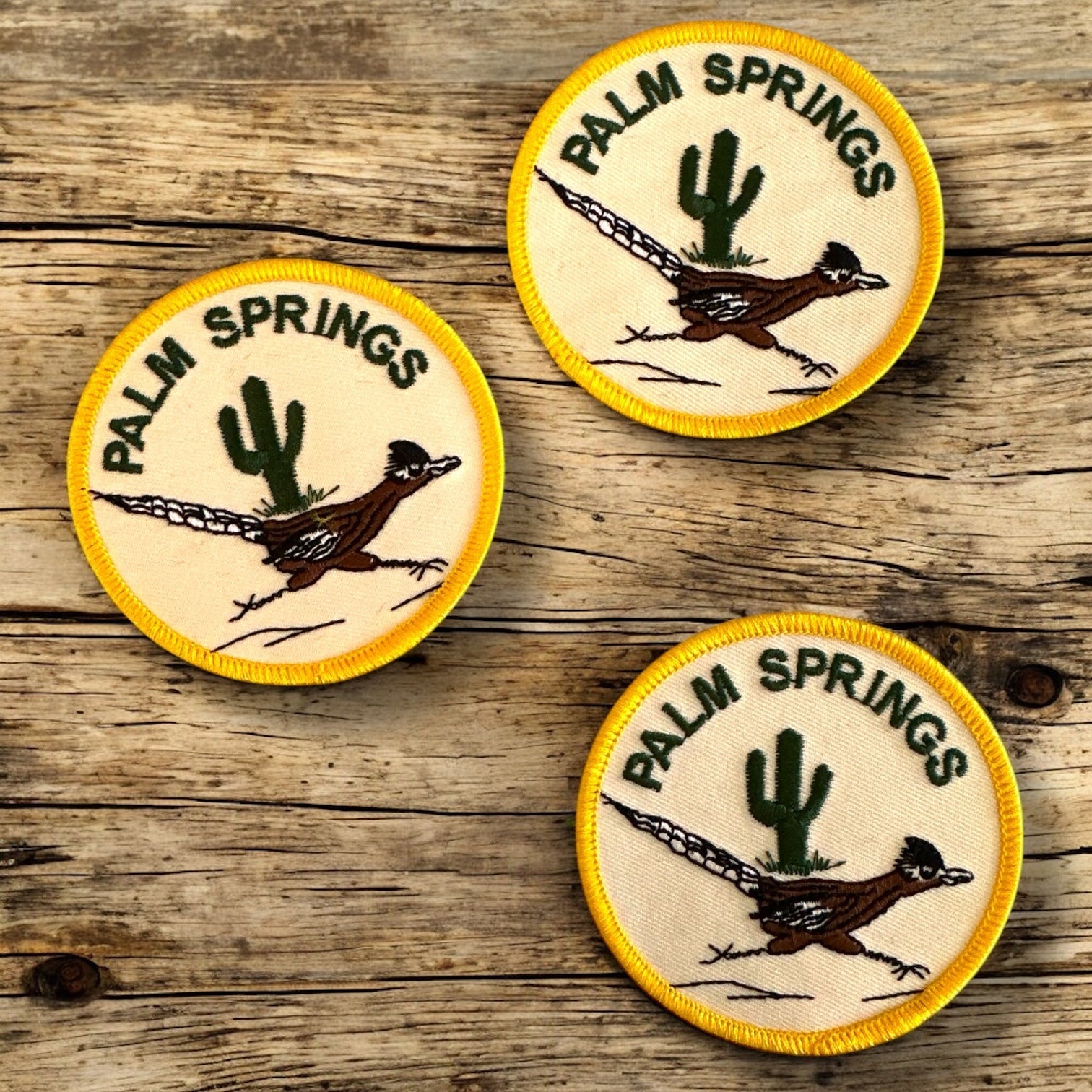 Palm Springs Roadrunner Round Patches - Wander Together Outfitters