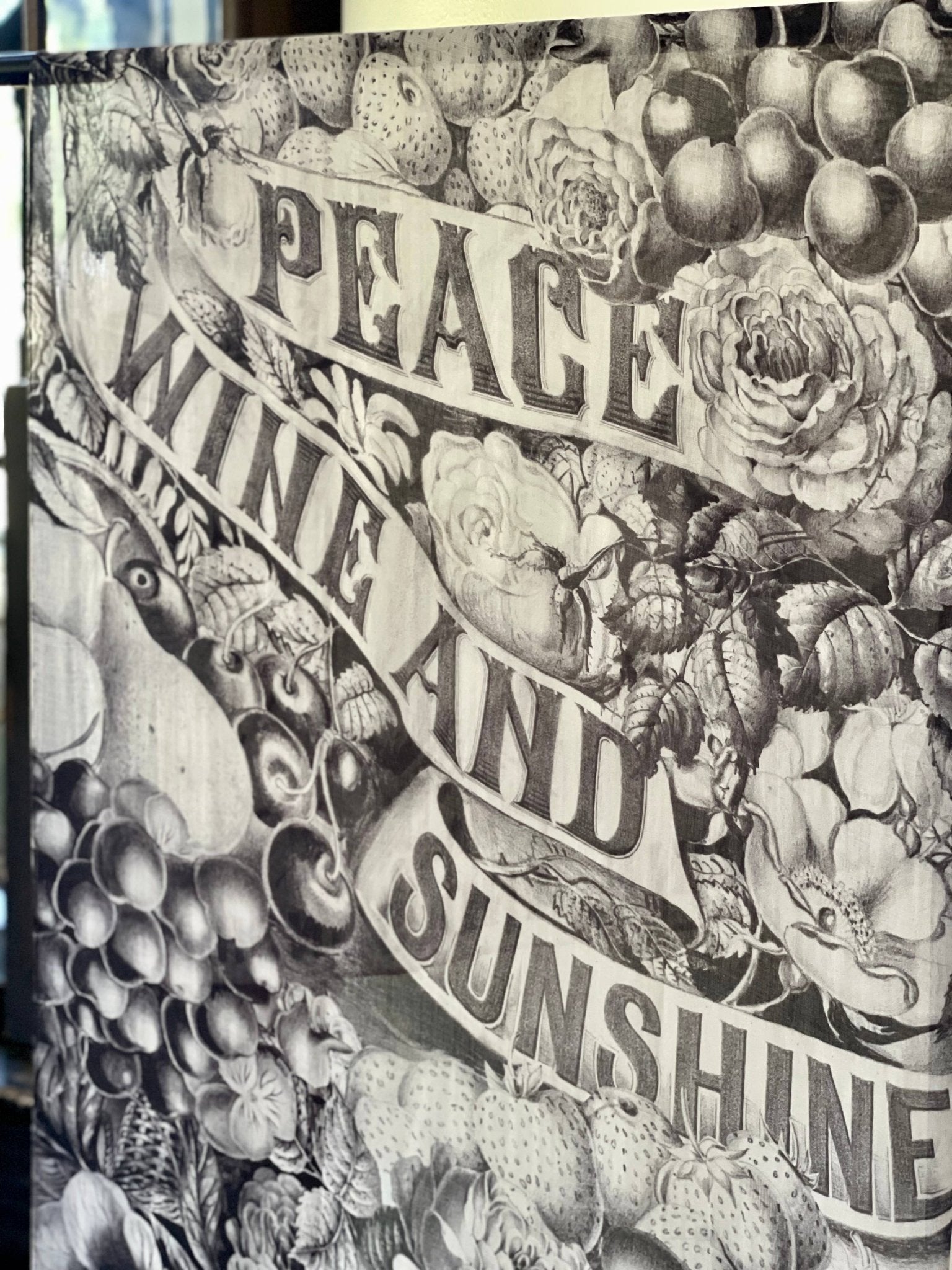 "Peace Wine & Sunshine" Printed Bamboo Scarf (SALE) - Wander Together Outfitters