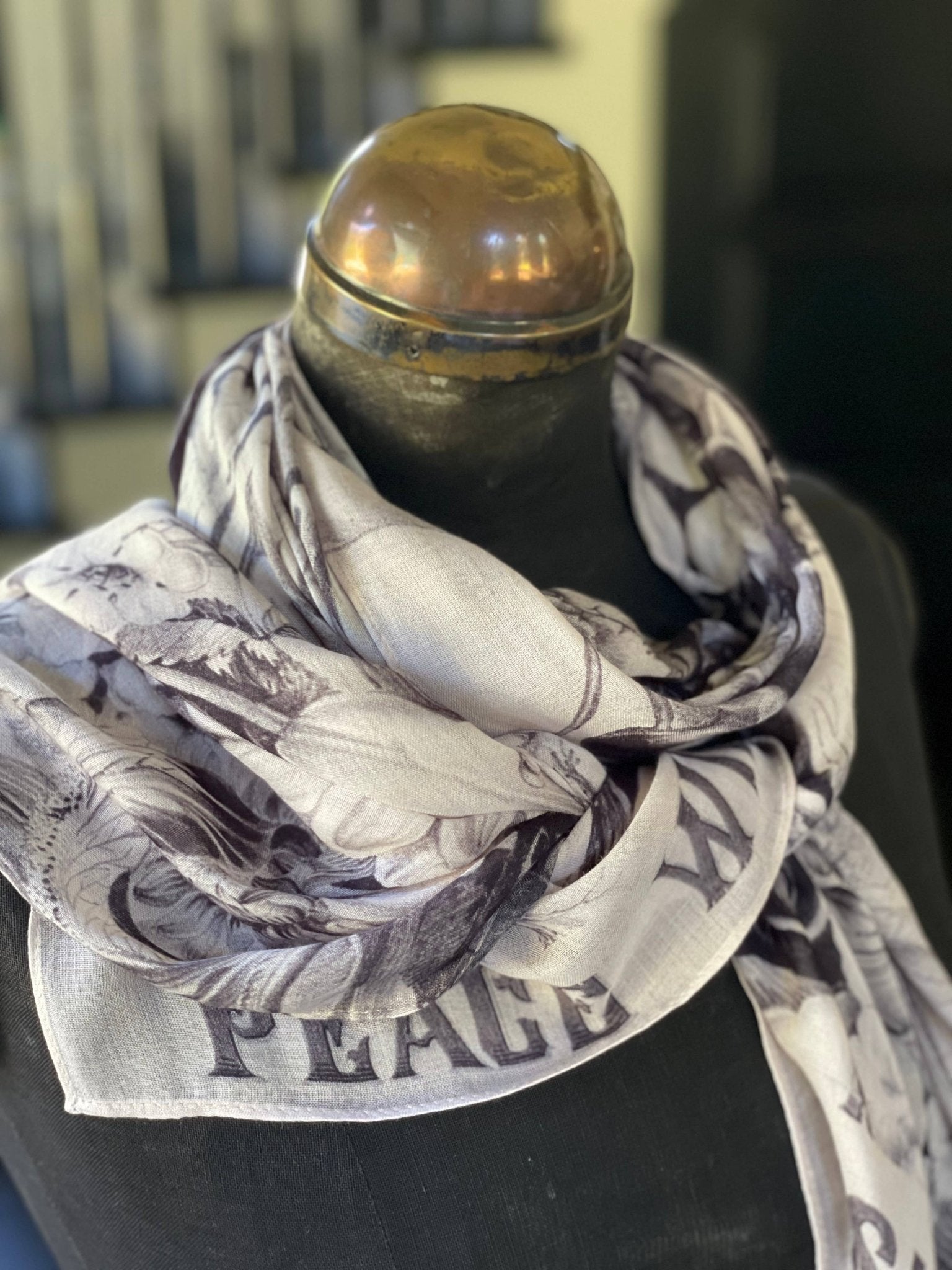"Peace Wine & Sunshine" Printed Bamboo Scarf (SALE) - Wander Together Outfitters