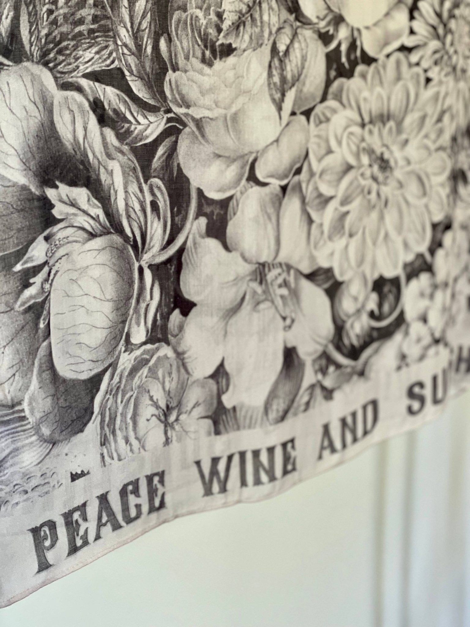 "Peace Wine & Sunshine" Printed Bamboo Scarf (SALE) - Wander Together Outfitters