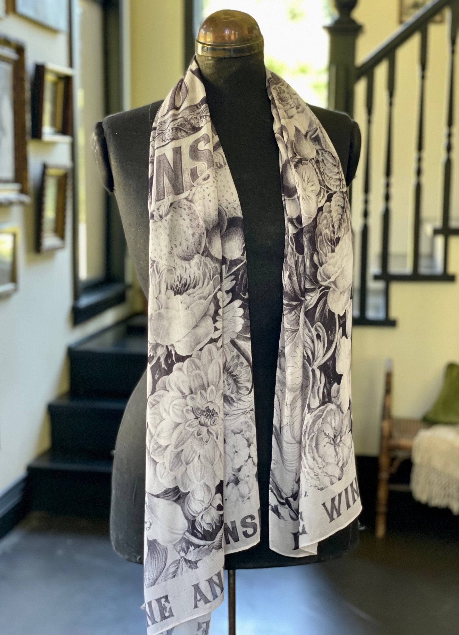 "Peace Wine & Sunshine" Printed Bamboo Scarf (SALE) - Wander Together Outfitters