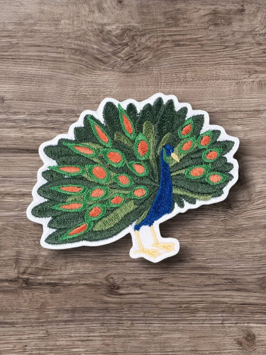 Peacock Embroidered Iron On Patch Bird Feather Hats Jackets - Wander Together Outfitters