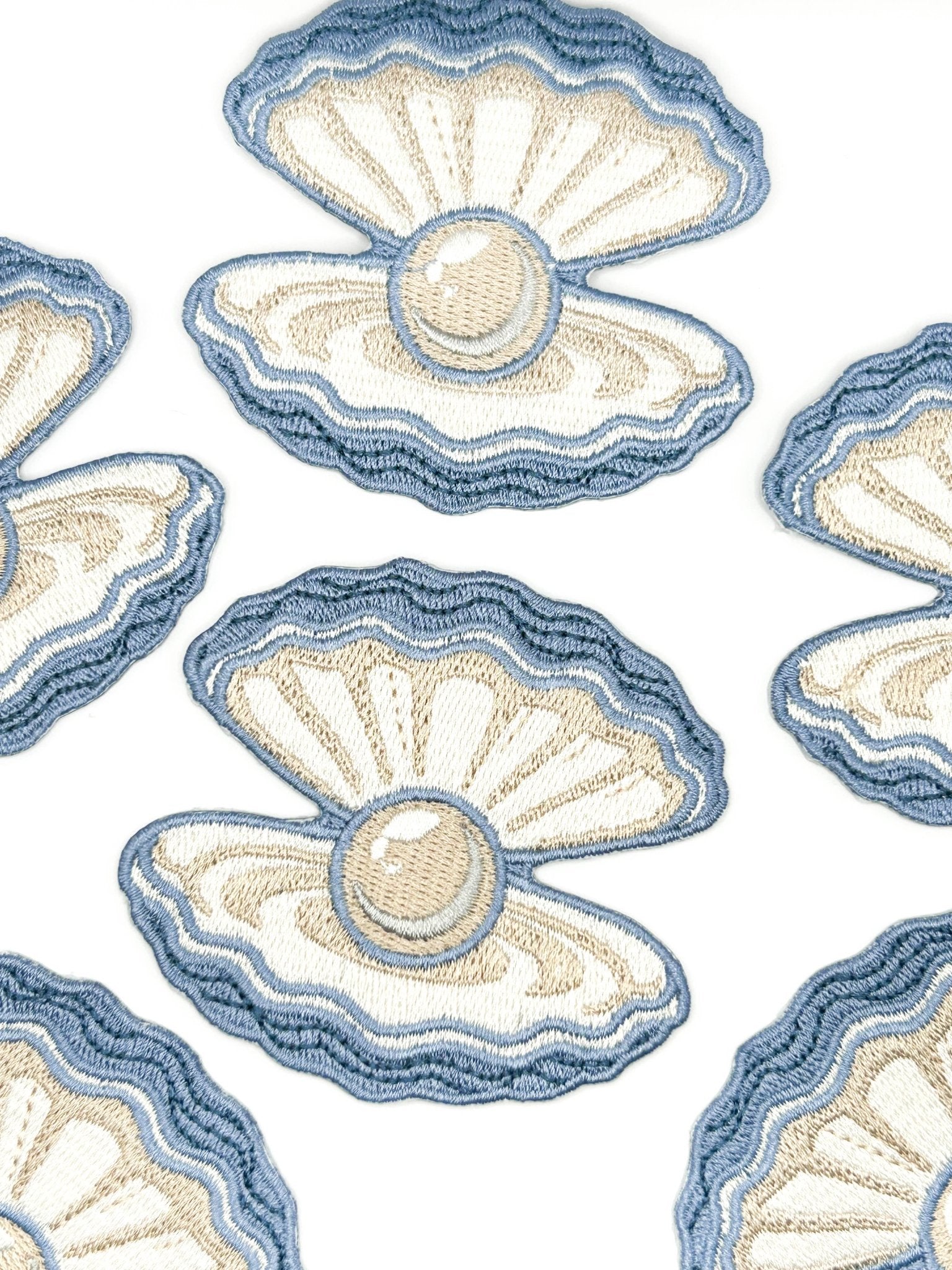 Pearl Oyster Embroidered Coastal Shell Patch - Wander Together Outfitters
