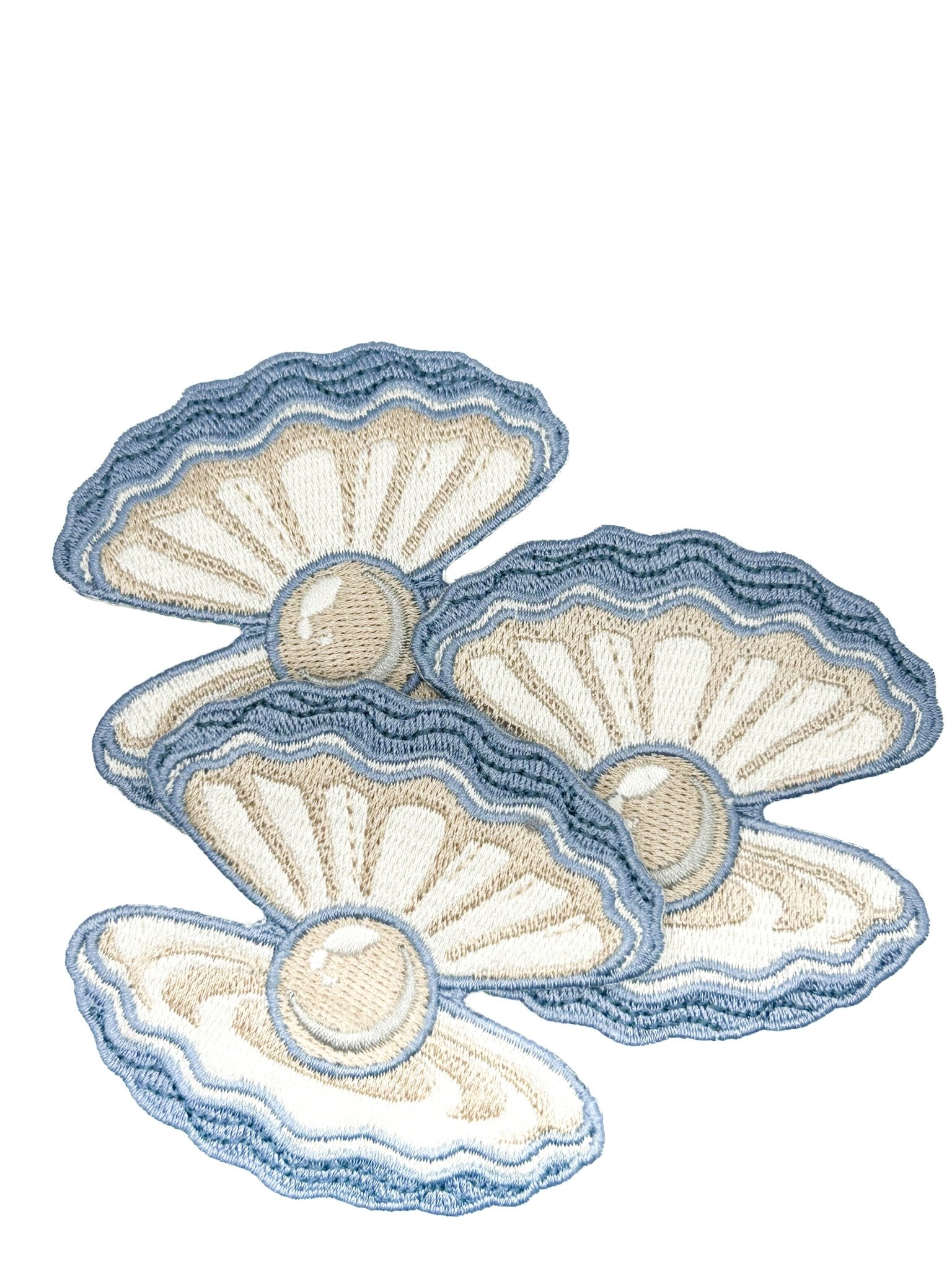 Pearl Oyster Embroidered Coastal Shell Patch - Wander Together Outfitters